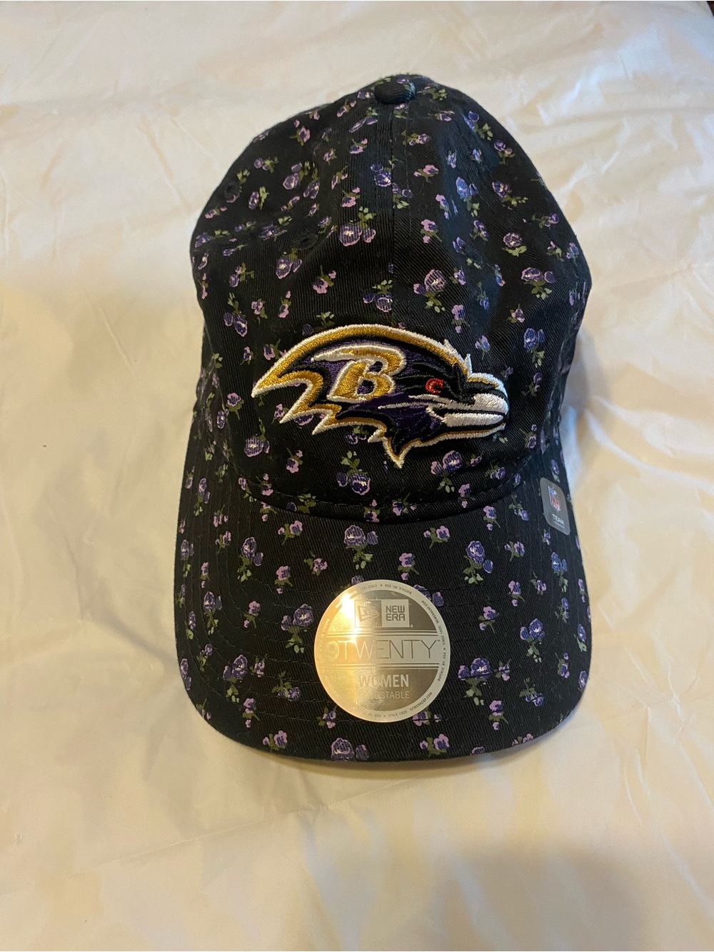 New Era Black Floral Baltimore Ravens Cap